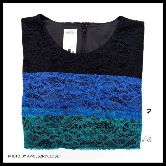 3/4 SLEEVES LACE KNIT SHIFT MINI DRESS A2c - Picture 6 of 7